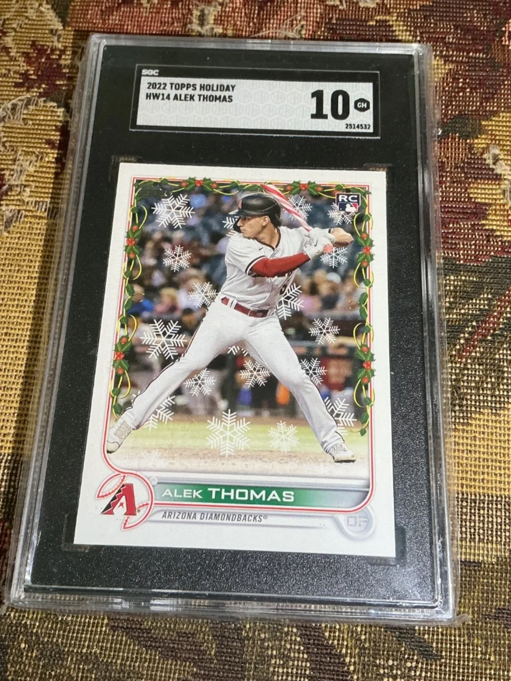 HW14 Alek Thomas 2022 Topps Holiday rookie card graded SGC 10